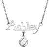 Sterling Silver Name with Tennis Ball Charm Necklace sold by Limoges Jewelry