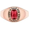 Ladies' 14k Rose Gold Plated Minimal Birthstone Signet Class Ring sold by Limoges Jewelry