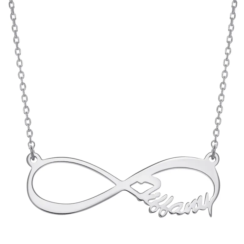 Sterling Silver Infinity Name Necklace sold by Limoges Jewelry