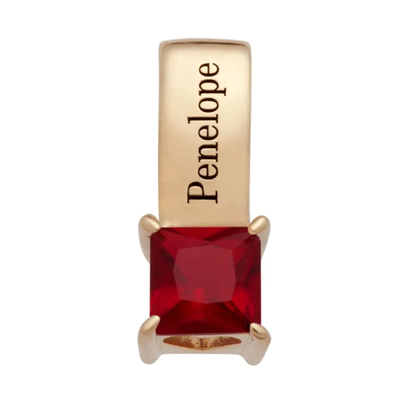 14K Gold over Sterling Personalized Name and Birthstone Charm Pendant sold by Limoges Jewelry