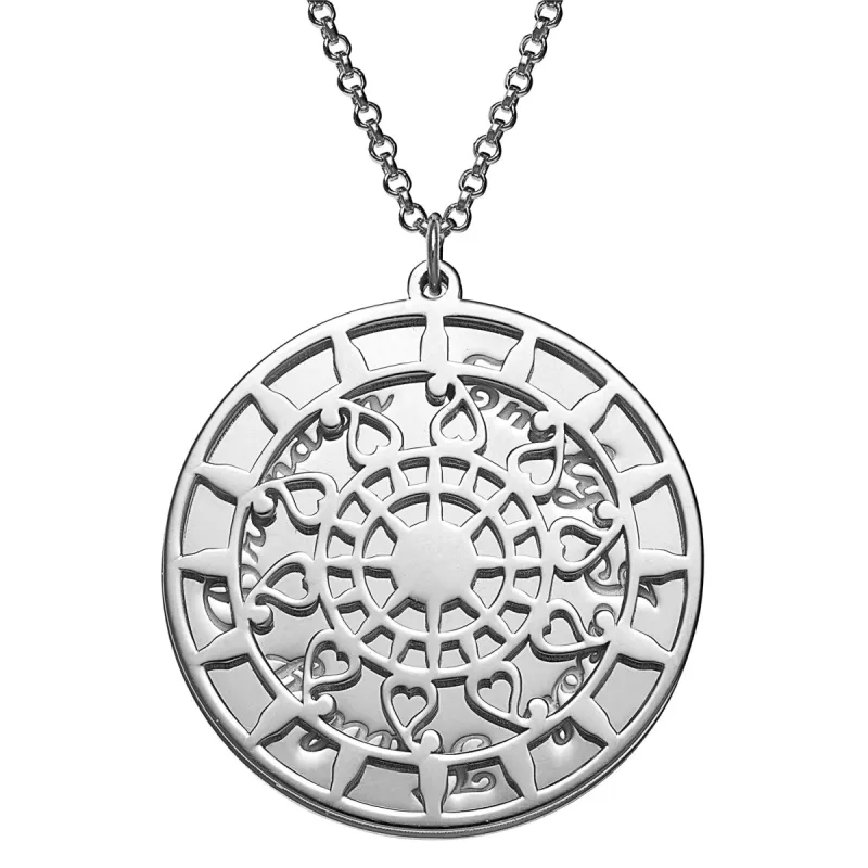 Personalized Mandala Family Name Double Disc Necklace sold by Limoges Jewelry