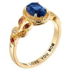 14K Gold Plated Mother's Oval Family Birthstone Ring sold by Limoges Jewelry