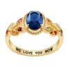 14K Gold Plated Mother's Oval Family Birthstone Ring sold by Limoges Jewelry