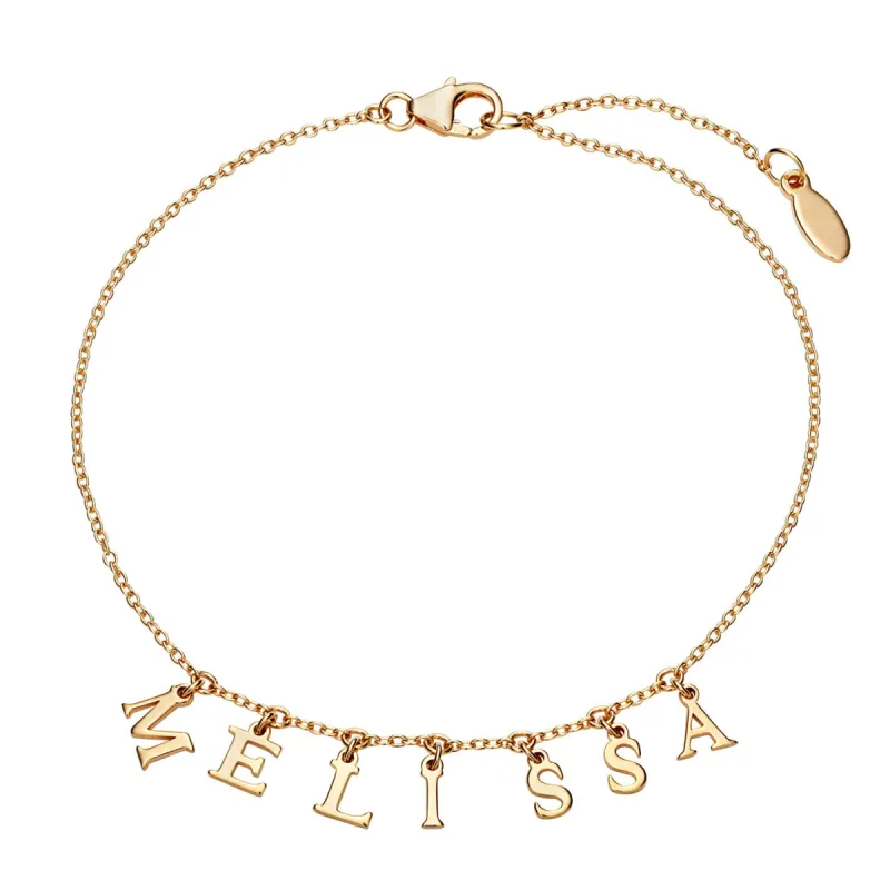 14K Gold over Sterling Station Name Bracelet sold by Limoges Jewelry