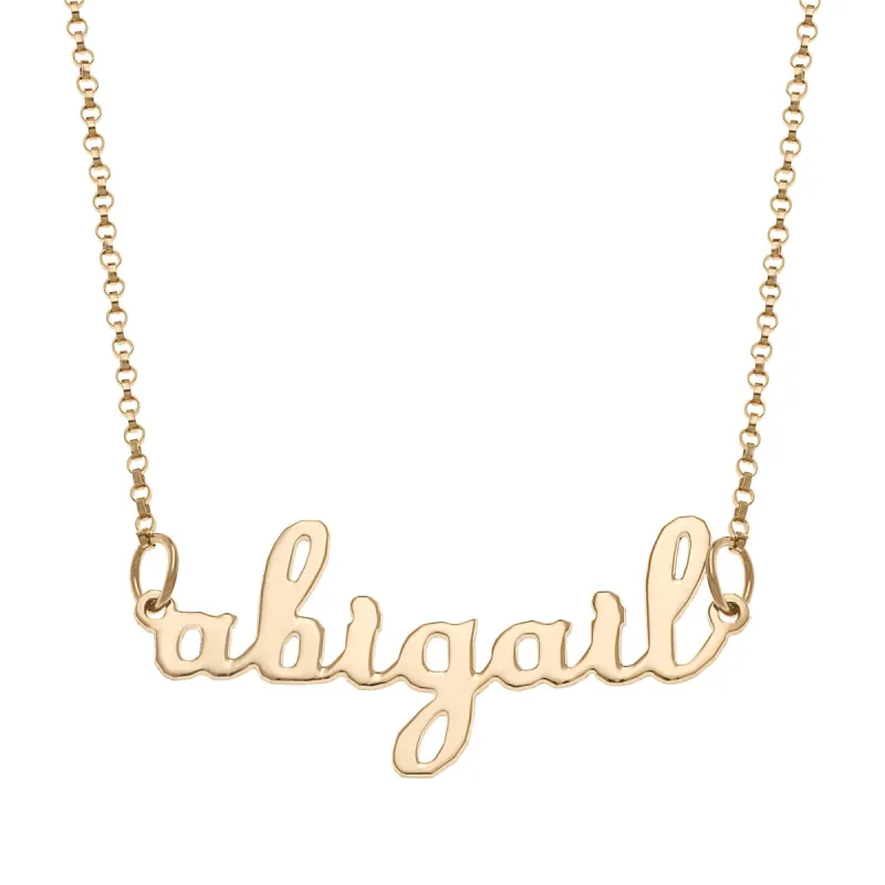 Script Lowercase Name Necklace sold by Limoges Jewelry
