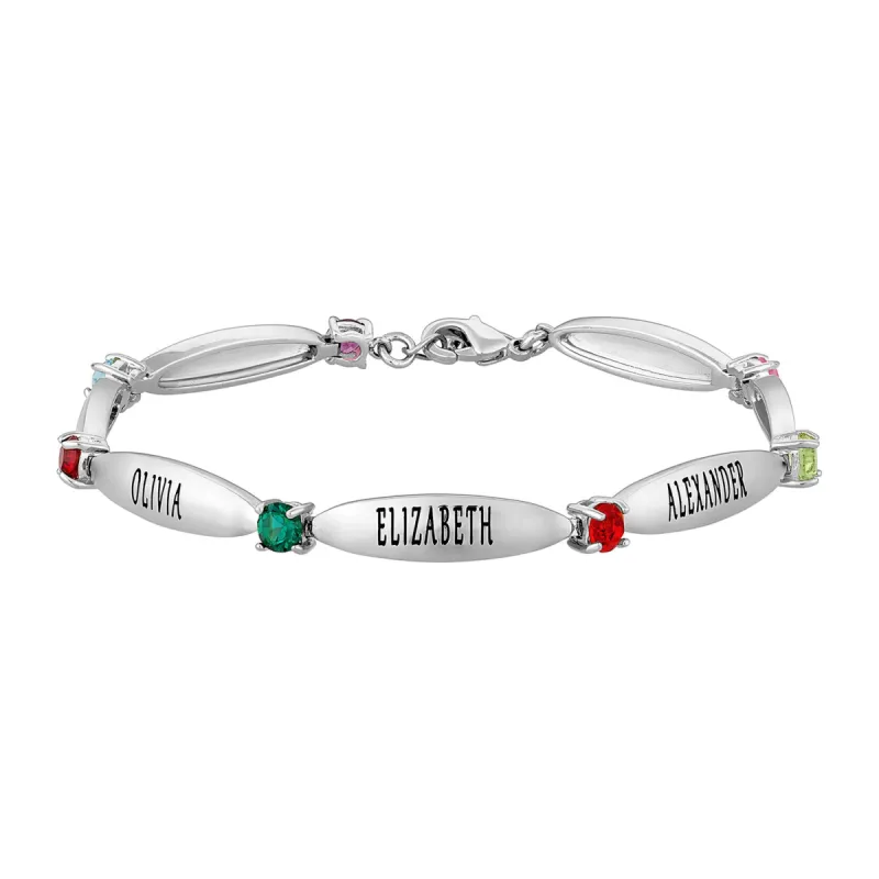 Family Name and Birthstone Bracelet sold by Limoges Jewelry