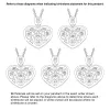 Silver Plated Domed Filigree Heart Birthstone Necklace sold by Limoges Jewelry