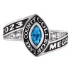 Ladies Sterling Silver Marquise Birthstone and CZ Class Ring sold by Limoges Jewelry