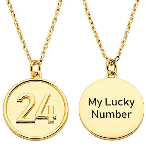 Embossed Numbers with Engraving Disc Necklace sold by Limoges Jewelry product image thumbnail 4