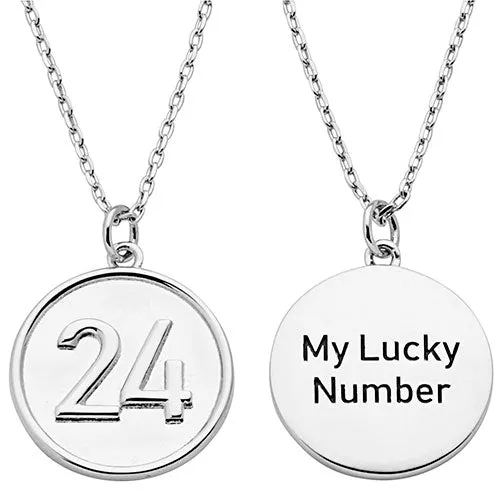 Embossed Numbers with Engraving Disc Necklace sold by Limoges Jewelry product image thumbnail 2