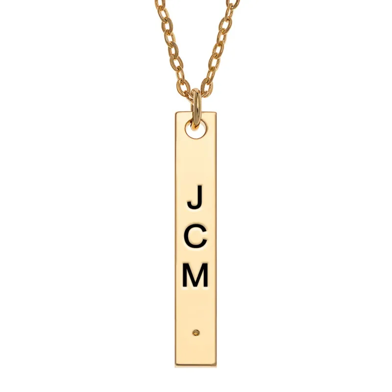 14K Gold Plated Minimal Zodiac Bar Necklace sold by Limoges Jewelry