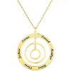 Sterling Silver Engraved Concentric Circles Pendant Necklace sold by Limoges Jewelry
