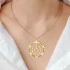 Sterling Silver Engraved Concentric Circles Pendant Necklace sold by Limoges Jewelry
