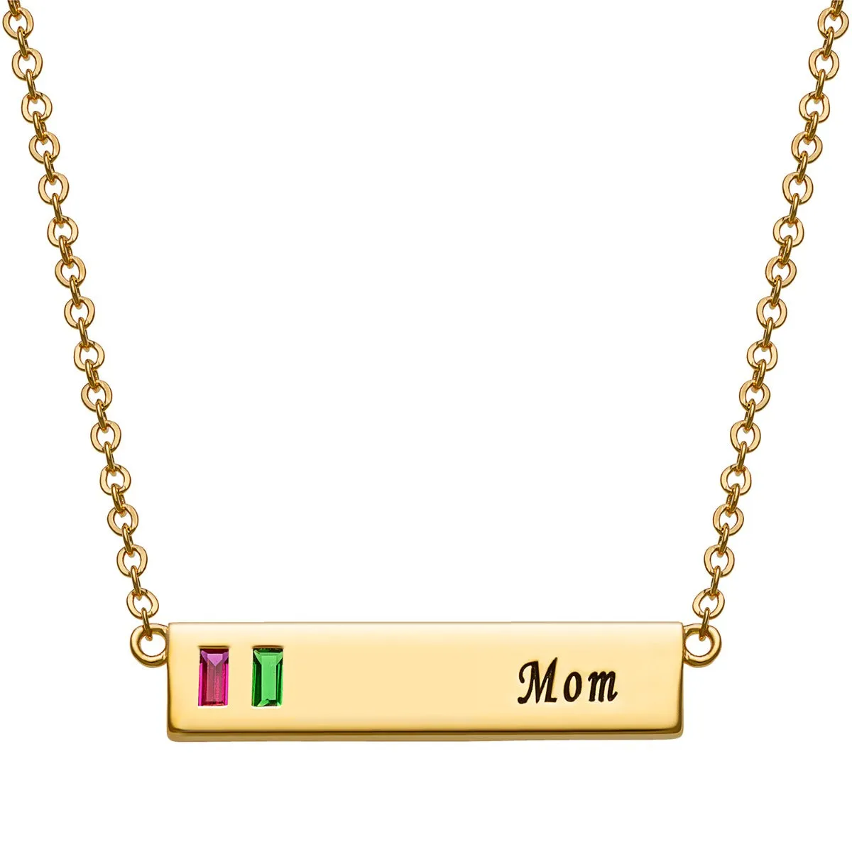 Baguette Birthstone Mom Bar Pendant sold by Limoges Jewelry product image thumbnail 3