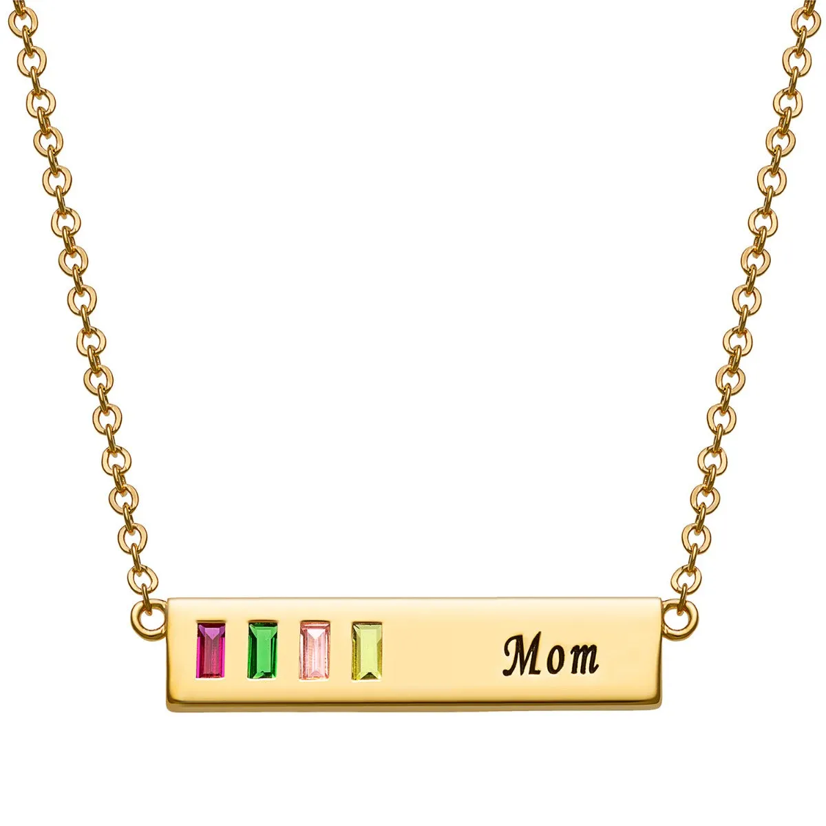 Baguette Birthstone Mom Bar Pendant sold by Limoges Jewelry product image thumbnail 5