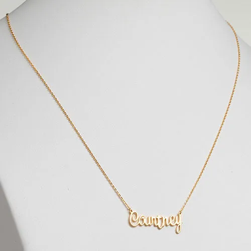 10K Yellow Gold Fancy Script Name Necklace sold by Limoges Jewelry product image thumbnail 2