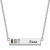Baguette Birthstone Nana Bar Pendant sold by Limoges Jewelry