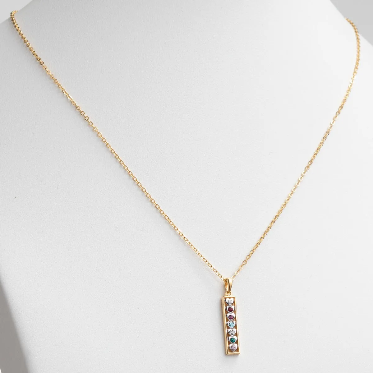 Two-Tone Plated Family Birthstone Heart and Diamond Accent Necklace sold by Limoges Jewelry product image thumbnail 2