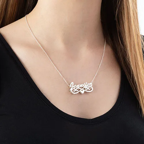 Personalized Sterling Silver Double Nameplate Necklace sold by Limoges Jewelry product image thumbnail 3