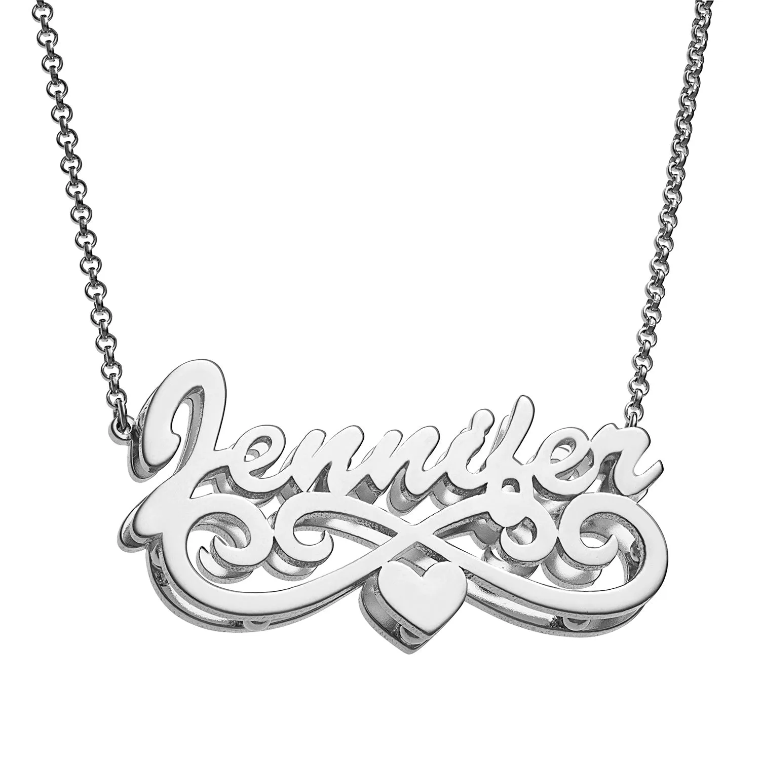 Personalized Sterling Silver Double Nameplate Necklace sold by Limoges Jewelry