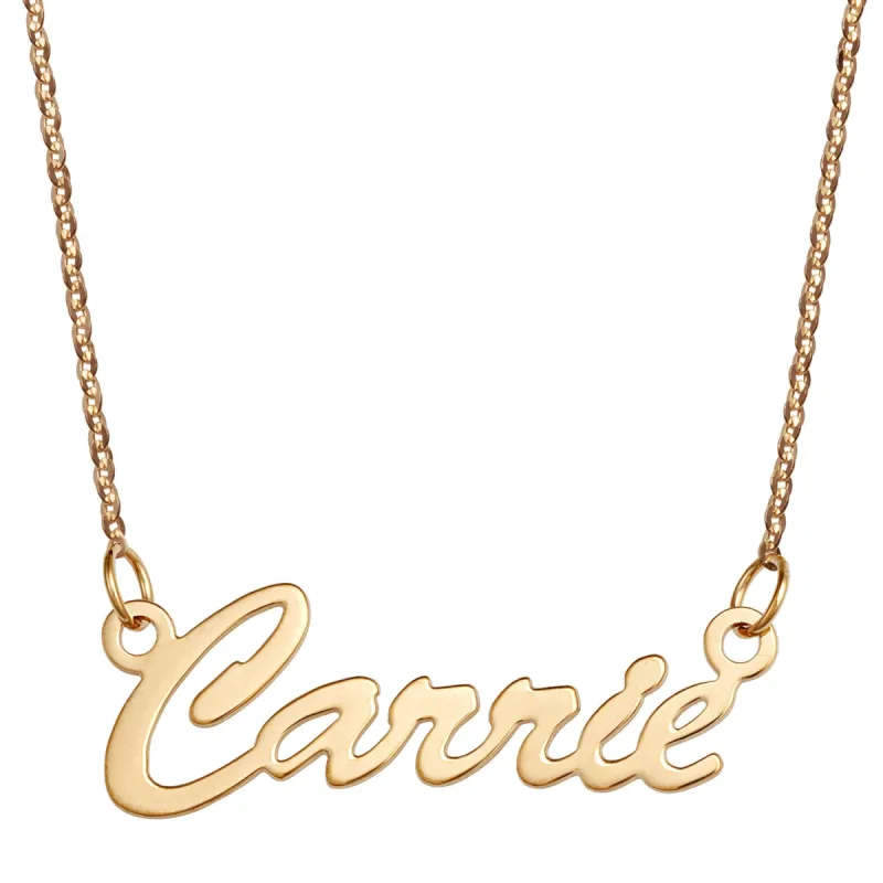 10K Yellow Gold Script Name Necklace sold by Limoges Jewelry