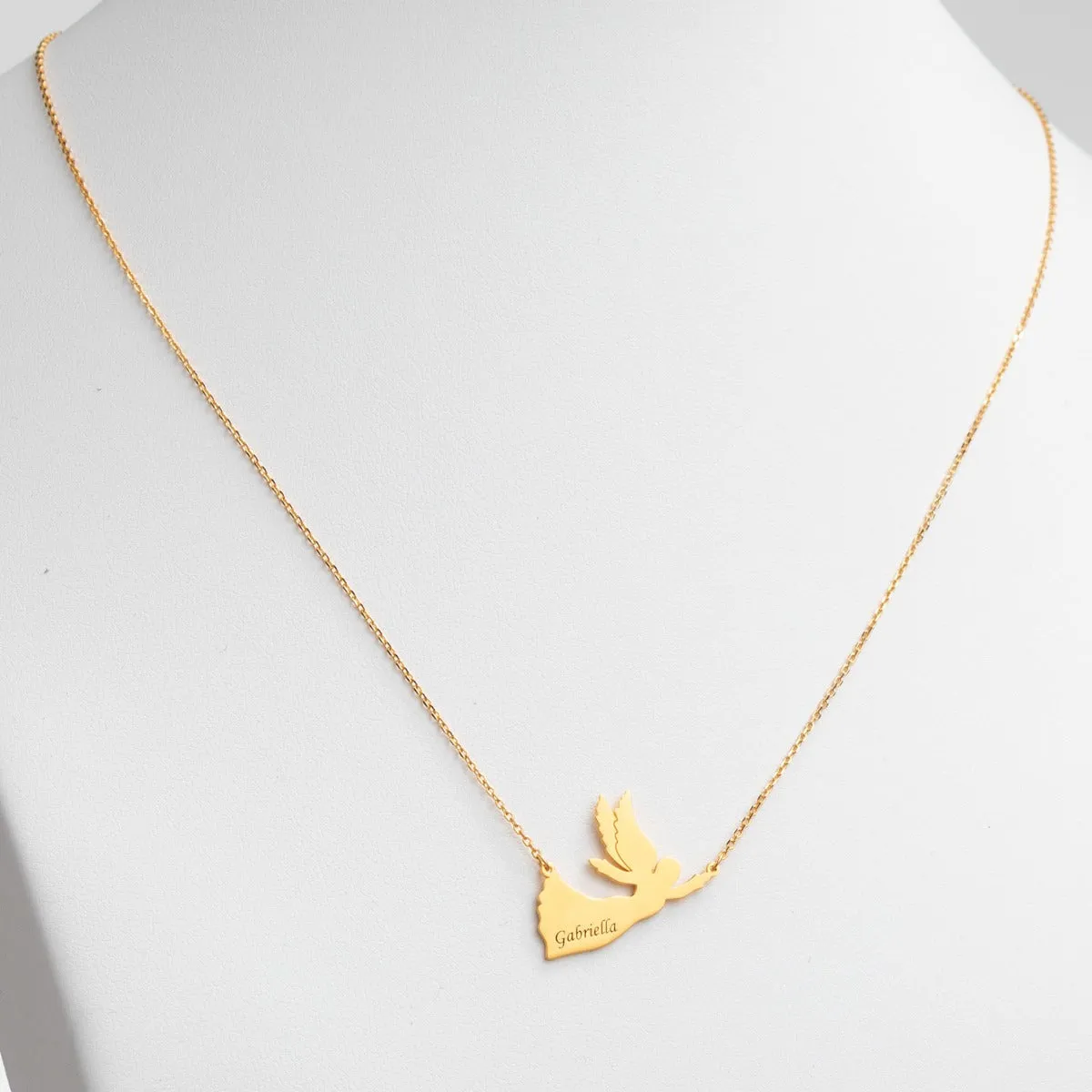 14K Gold Plated Engraved Name Angel Necklace sold by Limoges Jewelry product image thumbnail 2