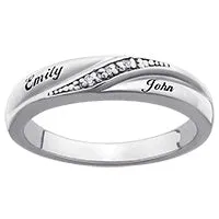 Sterling Silver Ladies Diamond Accent Name Wedding Band sold by Limoges Jewelry product image thumbnail 2