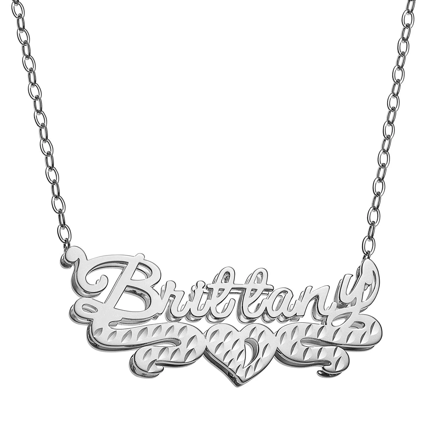 Personalized Sterling Silver Double Nameplate Necklace sold by Limoges Jewelry