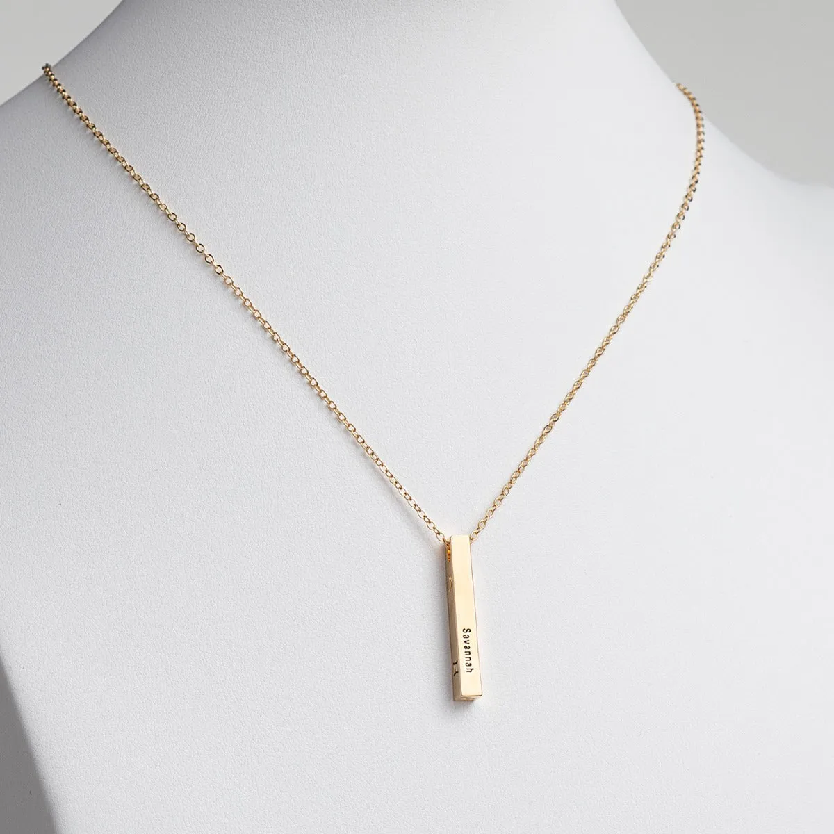 14K Gold Plated 3 Zodiac Symbol and Name 4 Sided Bar sold by Limoges Jewelry product image thumbnail 3