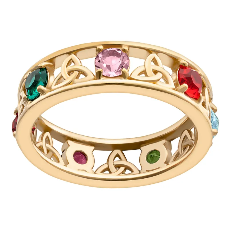 14K Gold over Sterling Family Celtic Birthstone Ring sold by Limoges Jewelry
