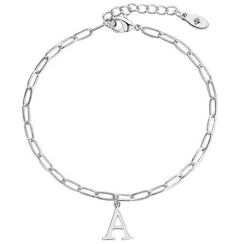 Sterling Silver Initial Charm Paperclip Chain Bracelet sold by Limoges Jewelry product image thumbnail 2