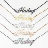 Stainless Steel Fancy Script Name Necklace sold by Limoges Jewelry