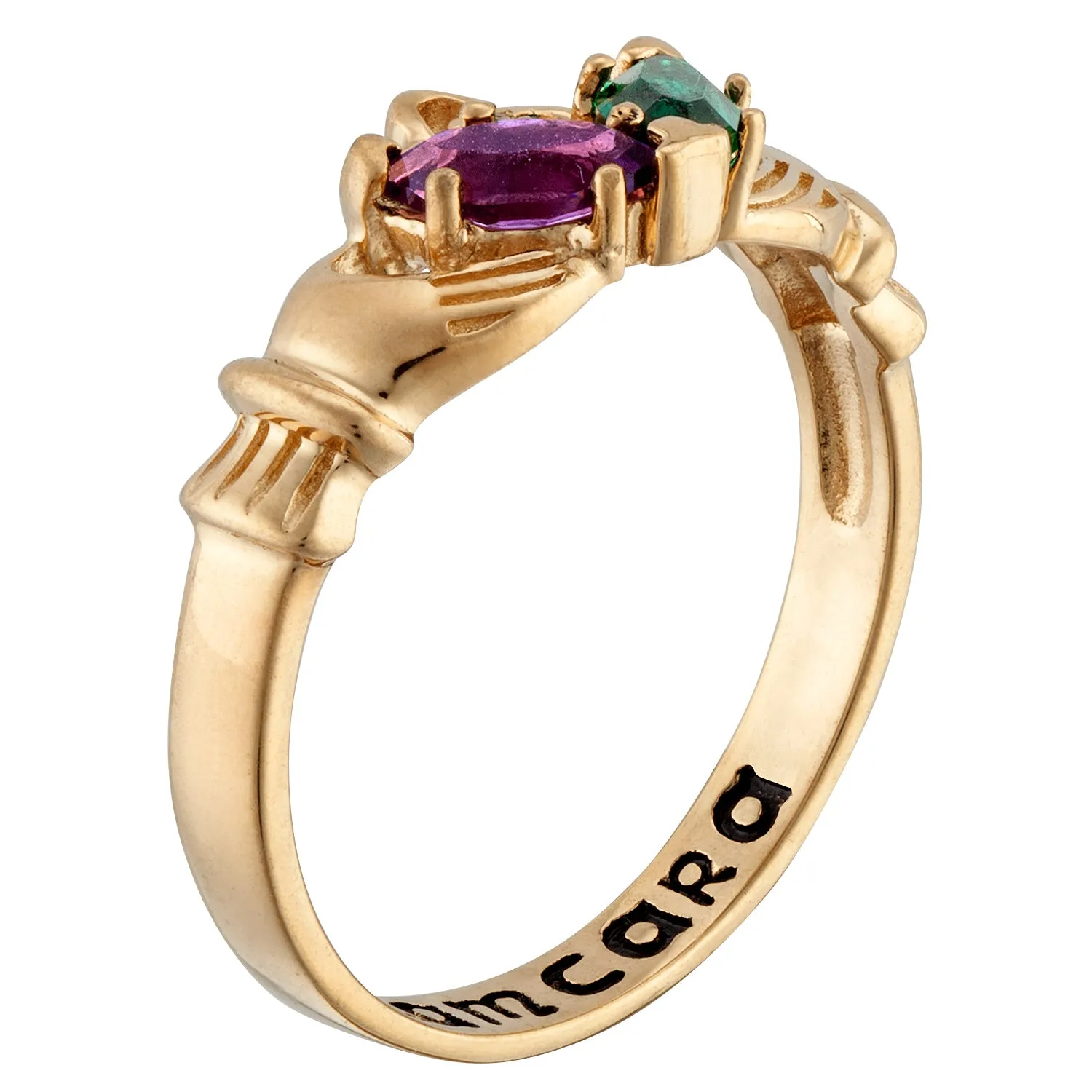 18K Gold over Sterling Couple's Marquise Birthstone Claddagh Ring sold by Limoges Jewelry product image thumbnail 2
