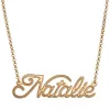 14K Gold Plated Script Name with Outline Necklace sold by Limoges Jewelry