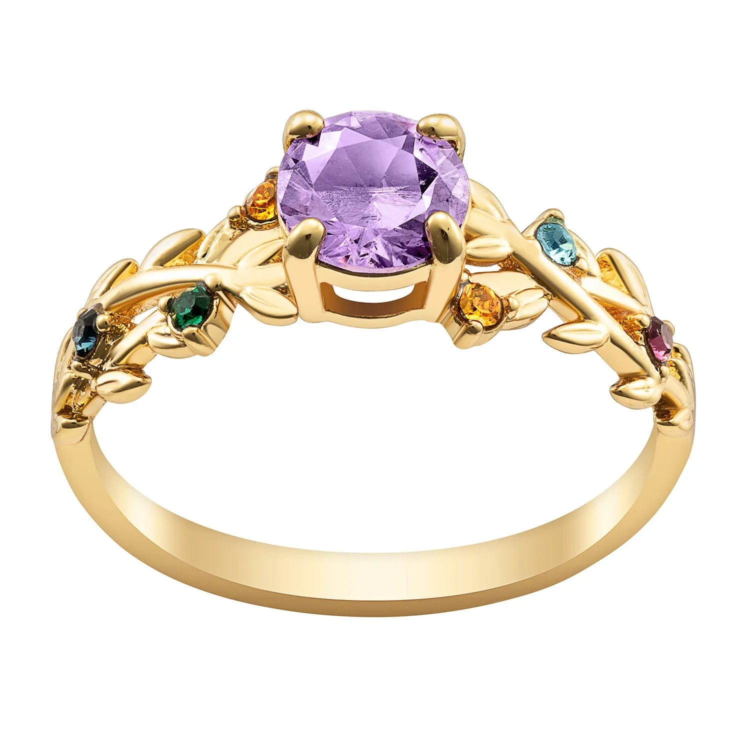 14K Gold over Sterling Mother's Family Flower Birthstone Ring sold by Limoges Jewelry