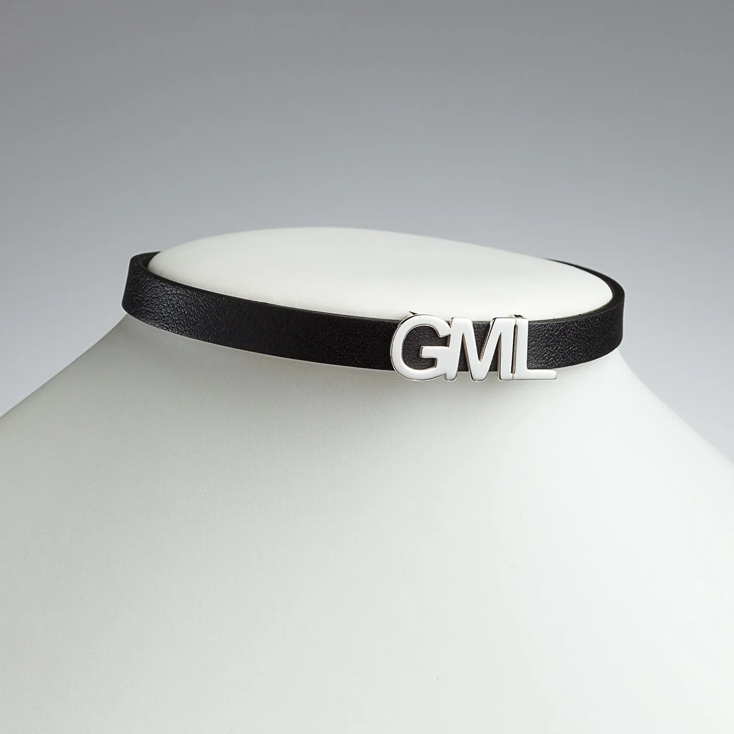 Sterling Silver Initial Leather Wrap Bracelet and Choker sold by Limoges Jewelry product image thumbnail 3