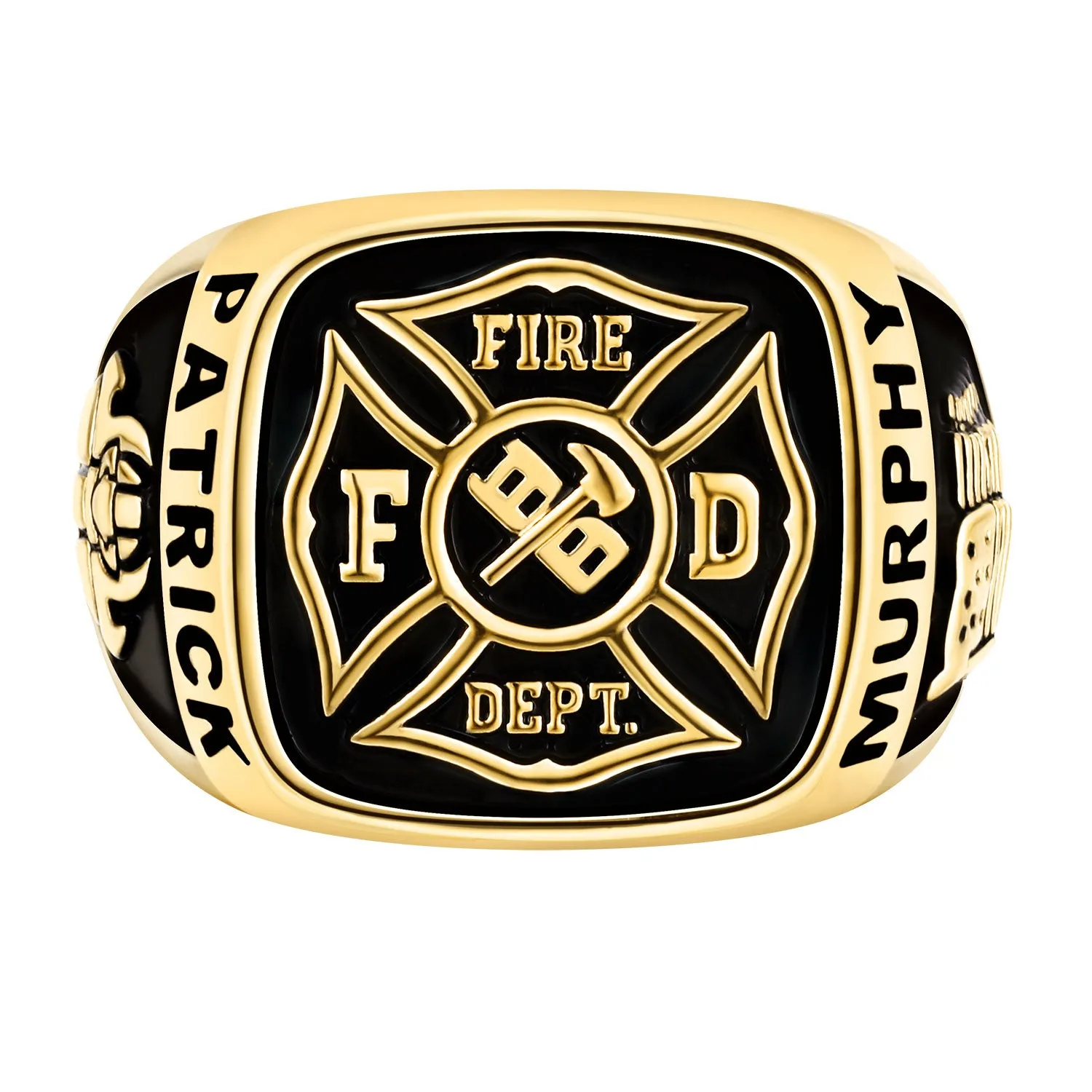 Men's Gold over Sterling Fire Dept First Responder Ring sold by Limoges Jewelry product image thumbnail 2