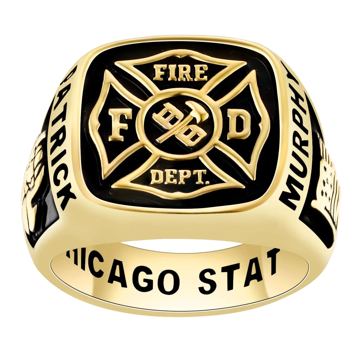 Men's Gold over Sterling Fire Dept First Responder Ring sold by Limoges Jewelry