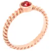 14K Rose Gold Plated Birthstone with Roped Band Ring sold by Limoges Jewelry