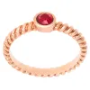 14K Rose Gold Plated Birthstone with Roped Band Ring sold by Limoges Jewelry