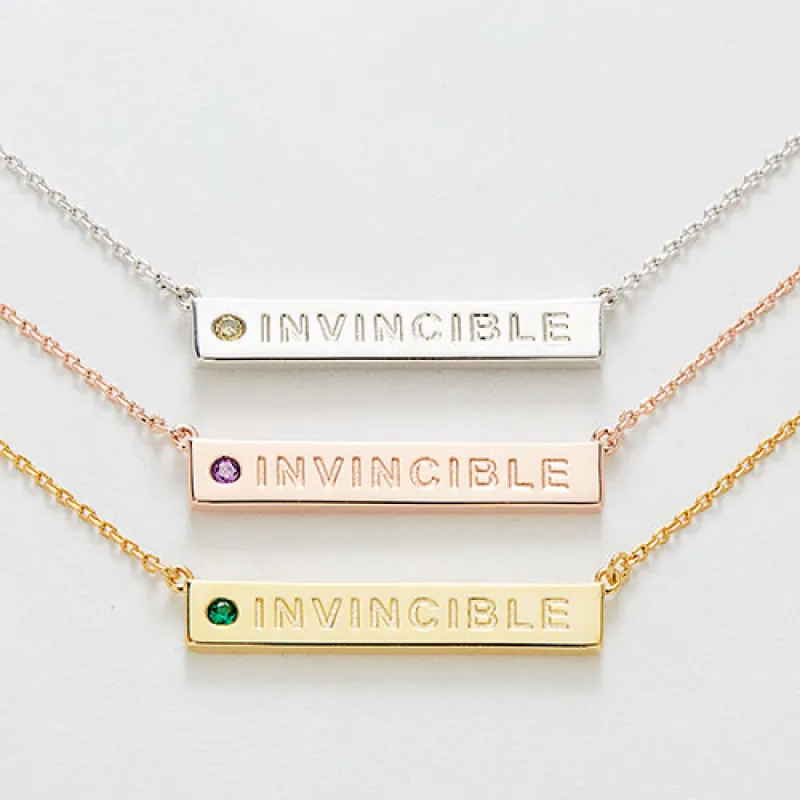 INVINCIBLE Birthstone Empowerment Necklace sold by Limoges Jewelry