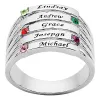 Silver Plated Engraved Name and Birthstone Faux Stack Ring sold by Limoges Jewelry