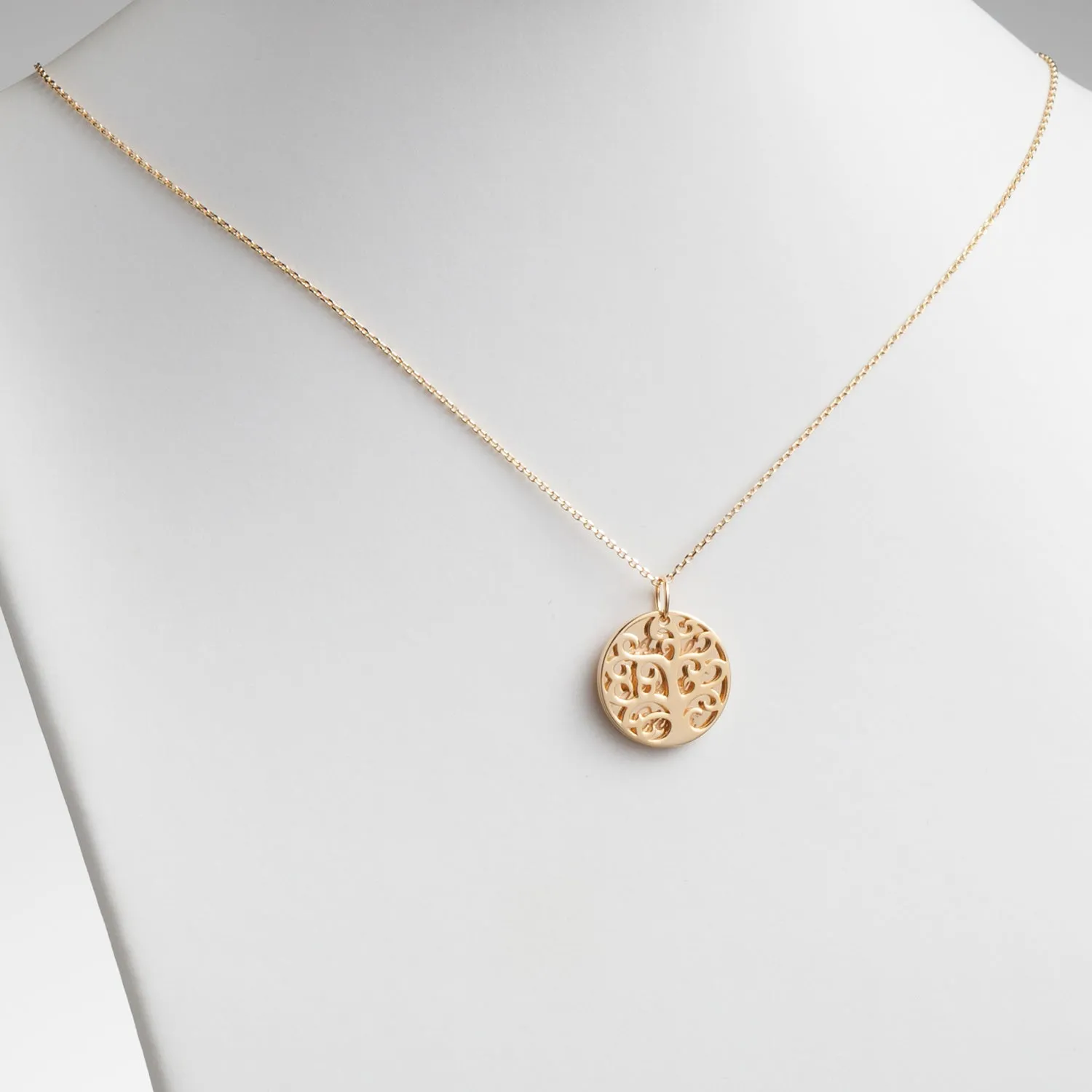 14K Gold over Sterling Family Tree Name Necklace sold by Limoges Jewelry product image thumbnail 4