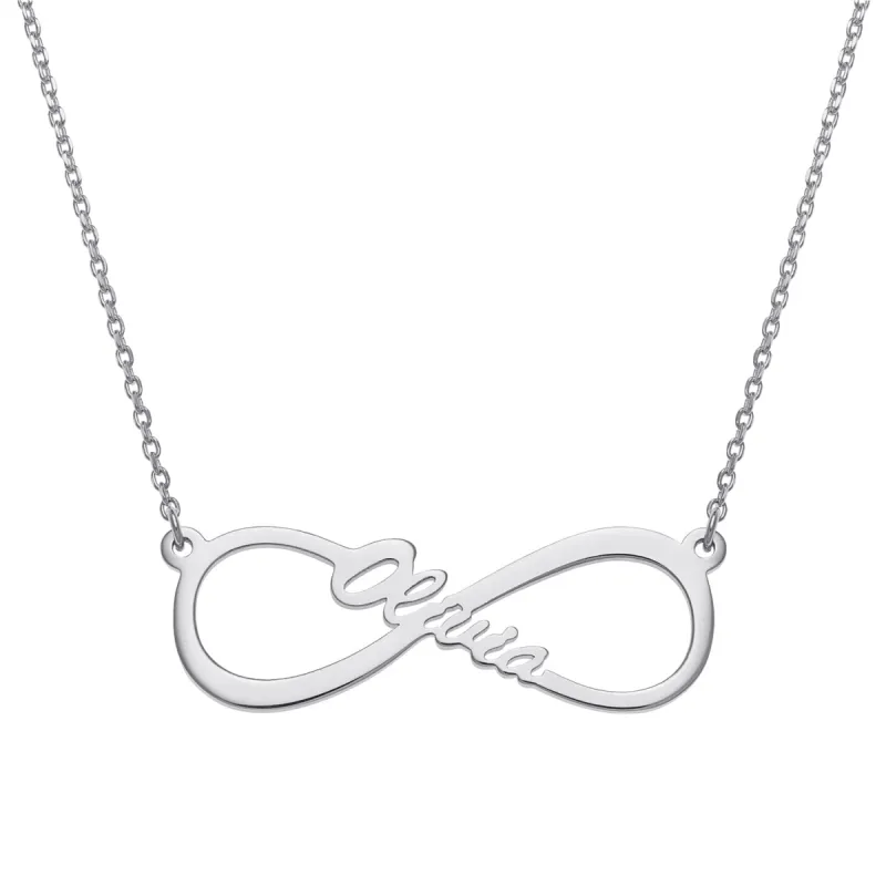 Sterling Silver Infinity Name Necklace sold by Limoges Jewelry