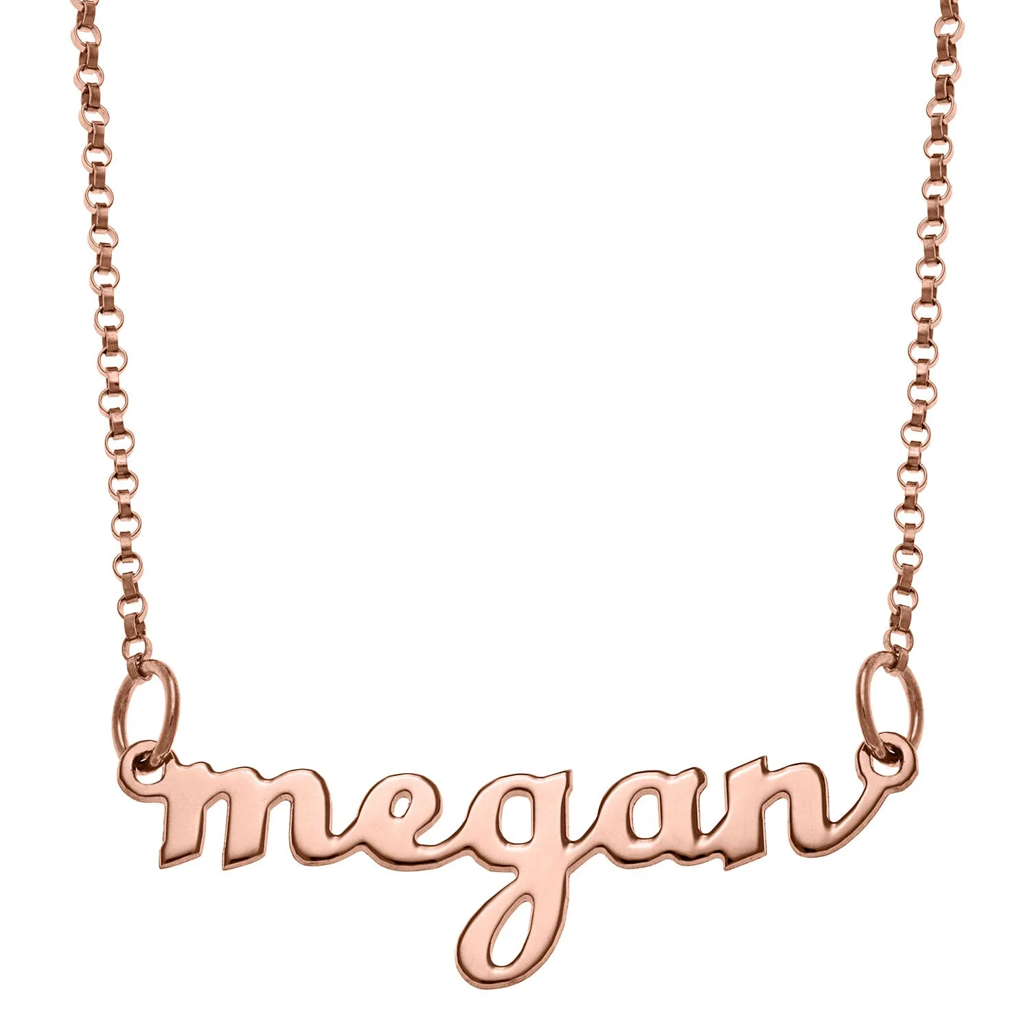 14K Rose Gold over Sterling Script Lowercase Name Necklace sold by Limoges Jewelry