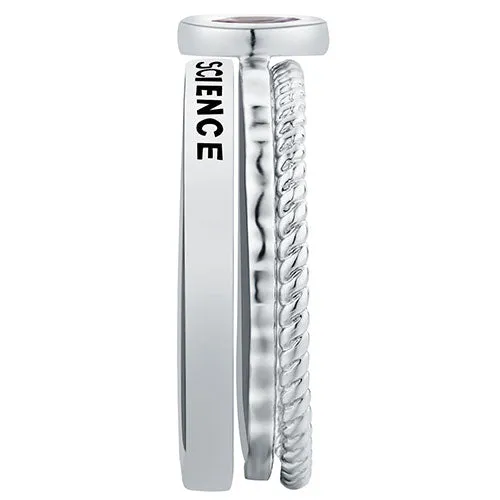 Women's Platinum Plated Marquise Birthstone Stackable Class Ring sold by Limoges Jewelry product image thumbnail 4