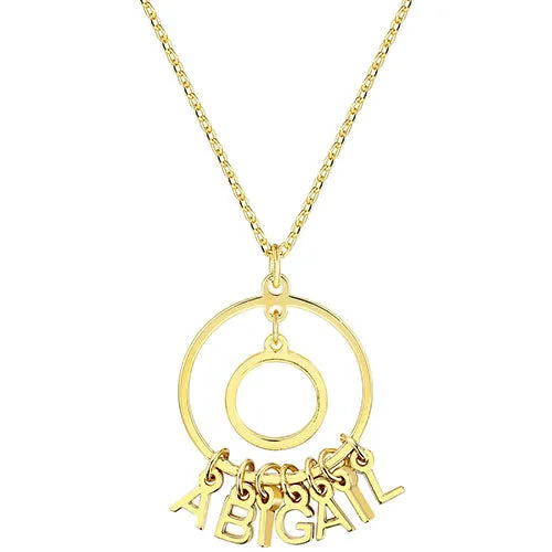 Sterling Silver Double Circle Danity Name Pendant Necklace sold by Limoges Jewelry product image thumbnail 4