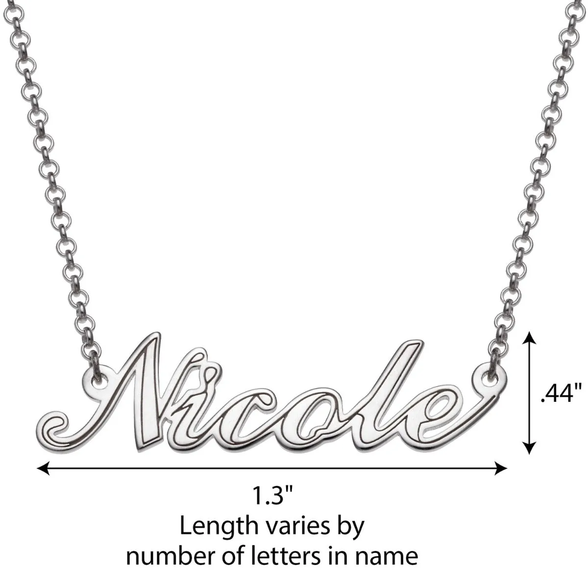 Script Name with Outline Necklace sold by Limoges Jewelry product image thumbnail 4