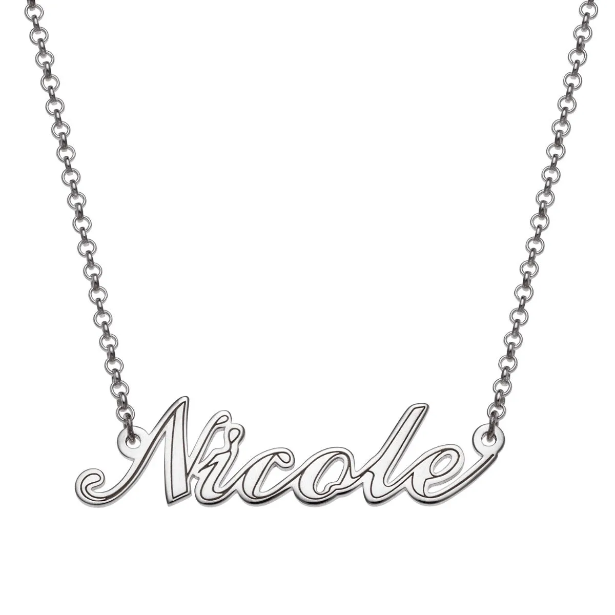 Script Name with Outline Necklace sold by Limoges Jewelry