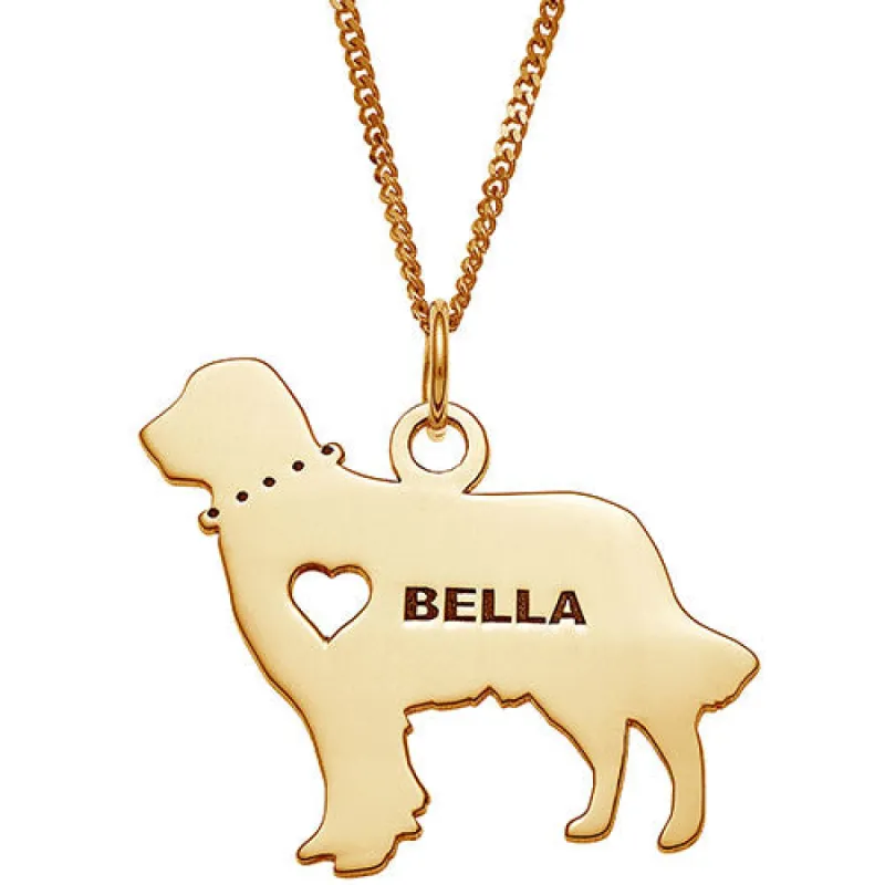 14K Gold Plated Golden Retriever Silhouette Necklace sold by Limoges Jewelry